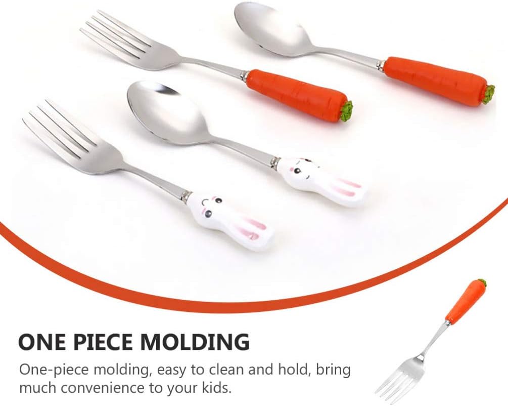 KESYOO 5PCS Kids Flatware Set with Ceramic Handles