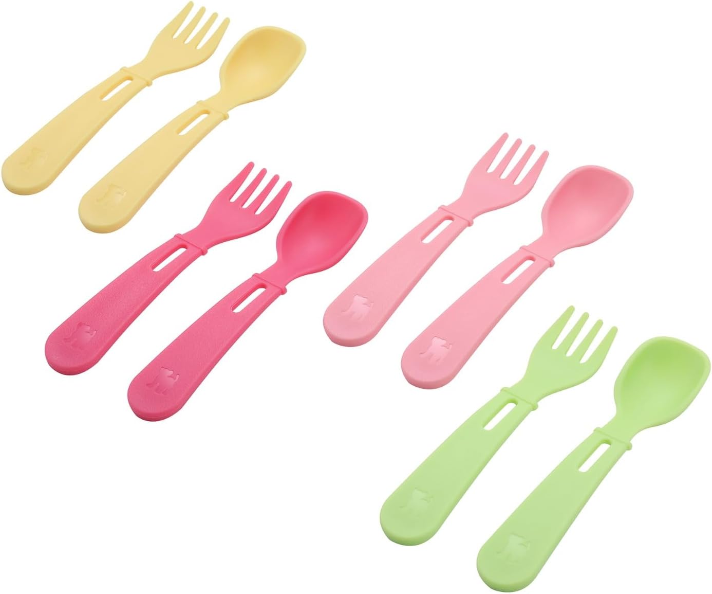 Toddler Feeding Spoon Fork Set 4 Pieces 8 Utensils BPA Free