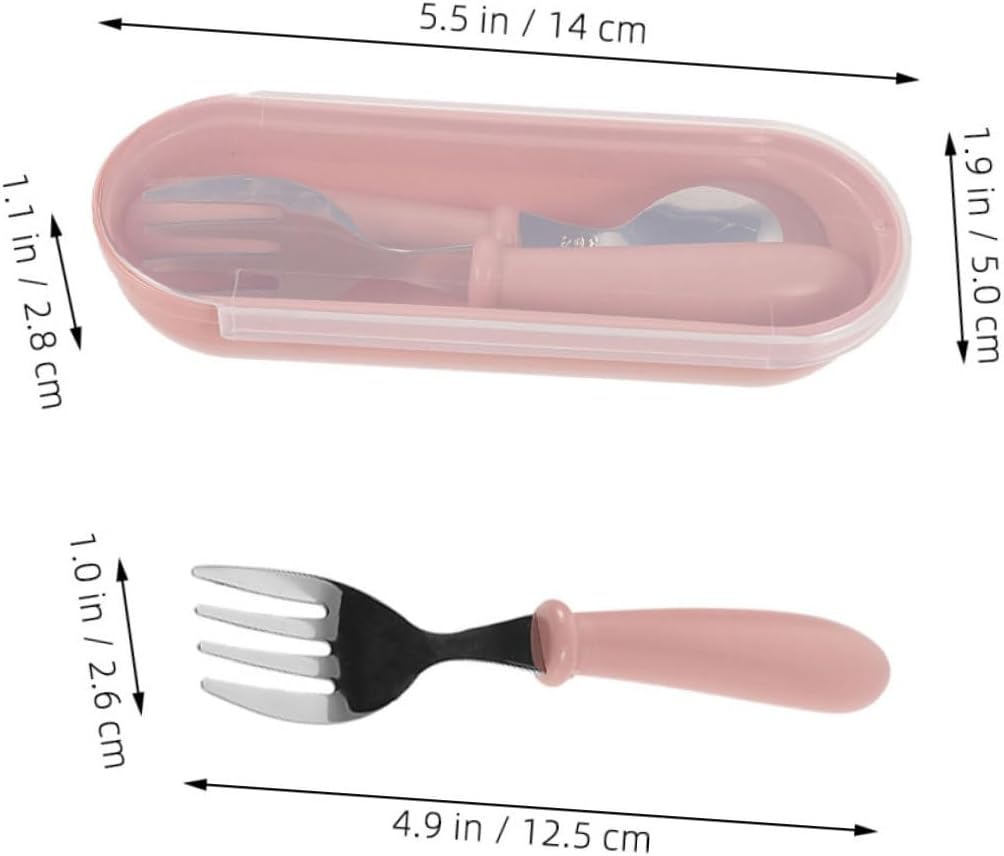 VICASKY 2 Sets Stainless Steel Fork Spoon for Kids 1
