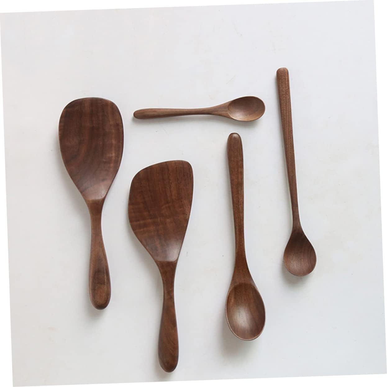 OKUMEYR Black Walnut Kitchen Utensils Set for Kids
