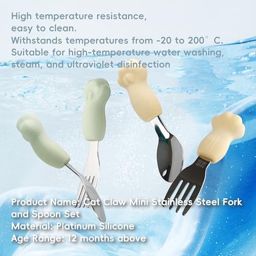 Cat Paw Toddler Cutlery Set 6 Pieces BPA-Free Dishwasher Safe