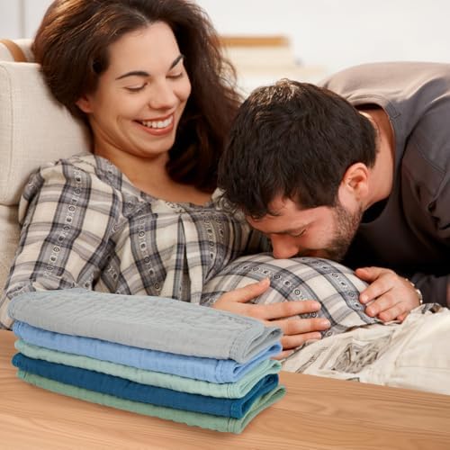 MIGIOL Baby Burp Cloth 10x20 Inches 5 Pieces Blue Green