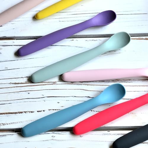 Youngever 9 Pack Silicone Baby Spoons 1