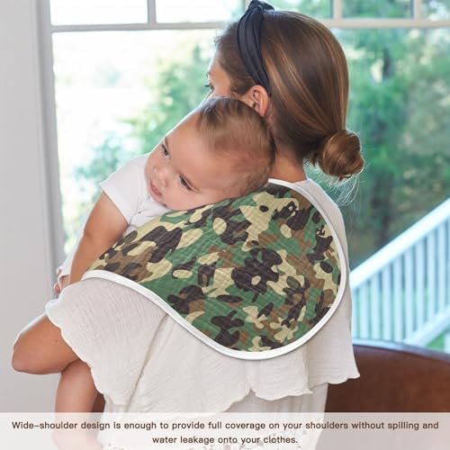 Camo Muslin Burp Cloths 2-Pack for Baby Boys and Girls