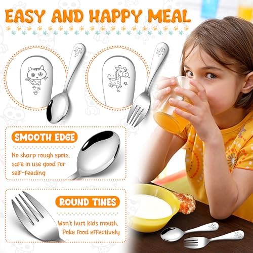 HaWare 8-Piece Toddler Stainless Steel Utensil Set