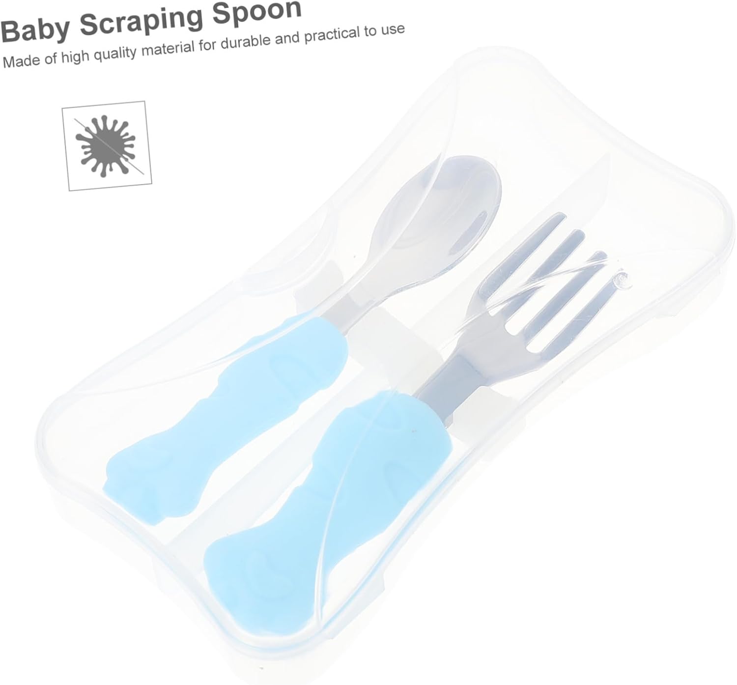 MOBUTOFU Training Fork Spoon Set with Fish Design for Self Feeding