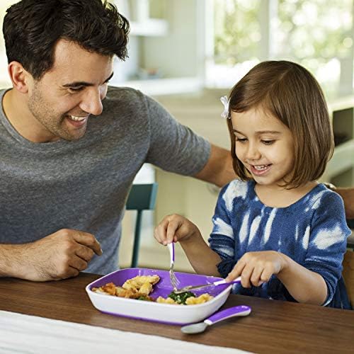 Munchkin Splash Toddler Plates Utensils 10pc Pink Purple