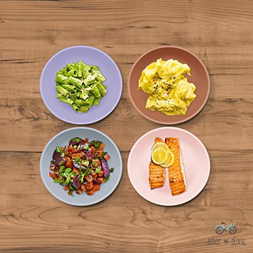 Asher Olivia 12-Piece Bamboo Toddler Plates Utensils Set
