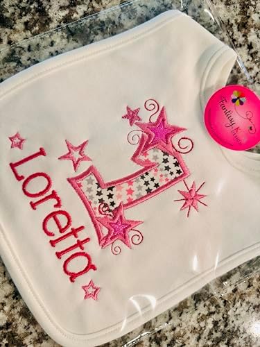 Personalized 1st Birthday Baby Girl Bib with Custom Name