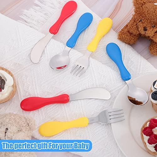 RAIHOMKIT Toddler Silverware Set 6 Pcs Metal Forks and Spoons Knife