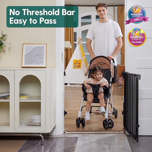 Babelio 26-43 No Bottom Bar Baby Gate - Black