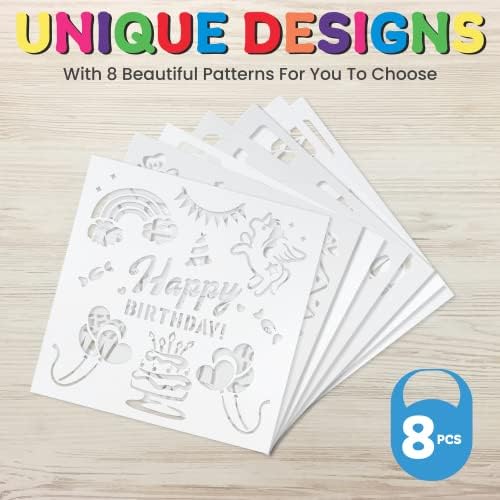 DIY Baby Bibs Set - 8 Pieces with Markers and Stencils