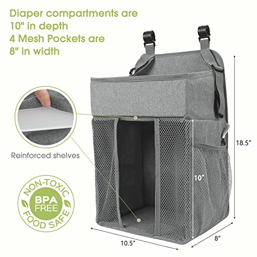 Maliton Diaper Stacker Organizer - Holds 52 Diapers 185 x 105 x 8 Gray