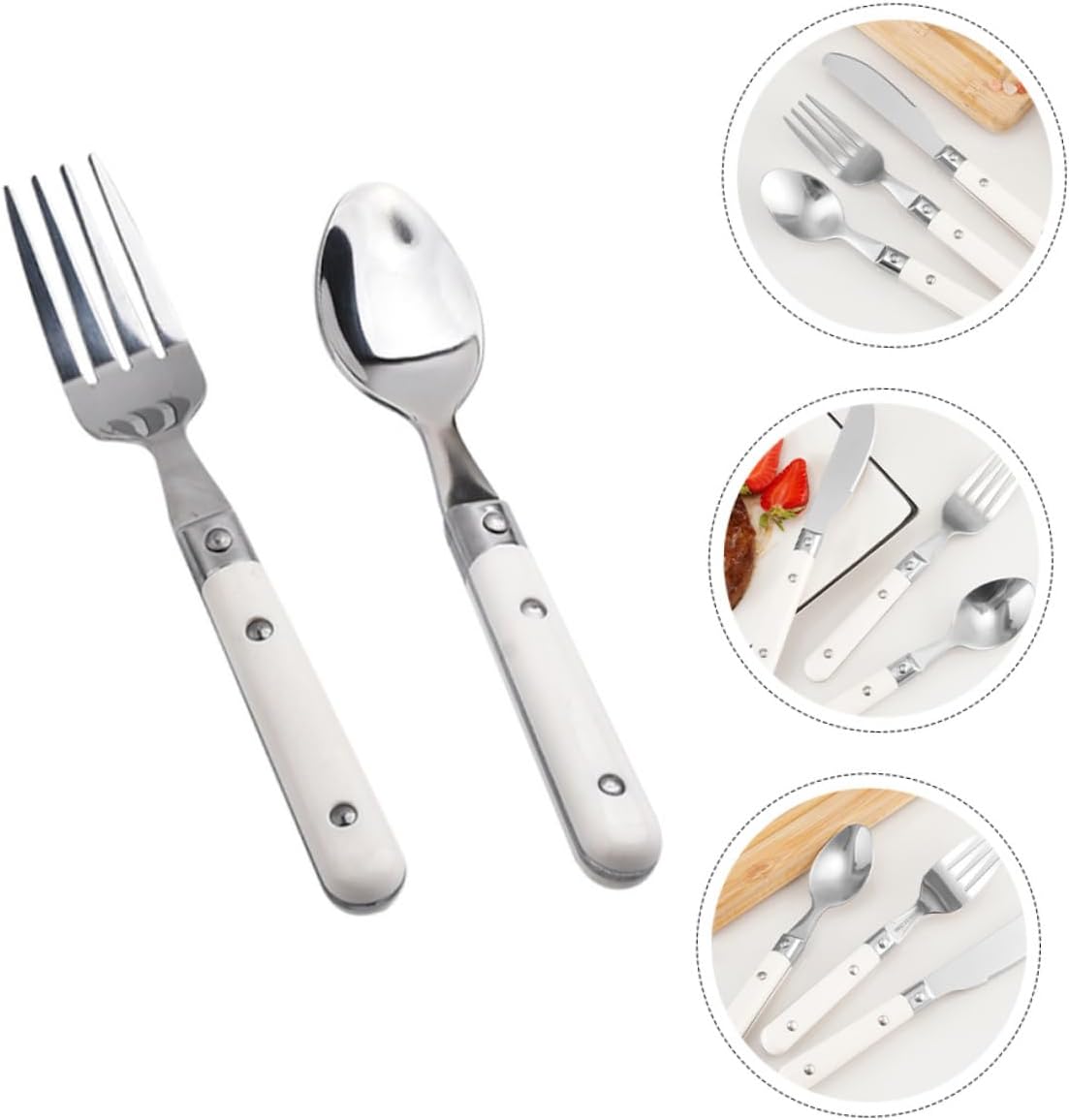 SHOWERORO 2Pcs Stainless Steel Fork and Spoon Set