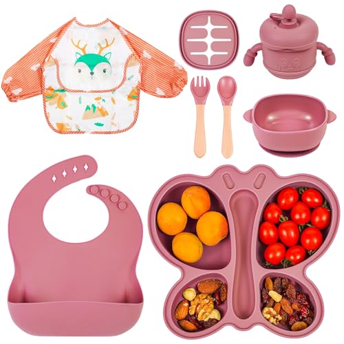 MIICASA Silicone Baby Feeding Set Pink 1