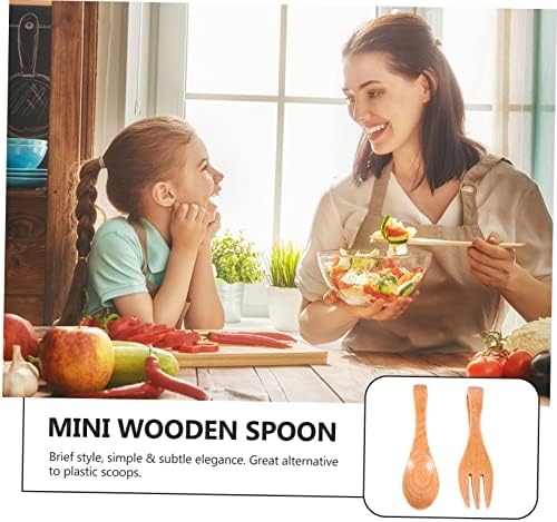 OKUMEYR Wooden Kids Cutlery Set with Spoon and Fork