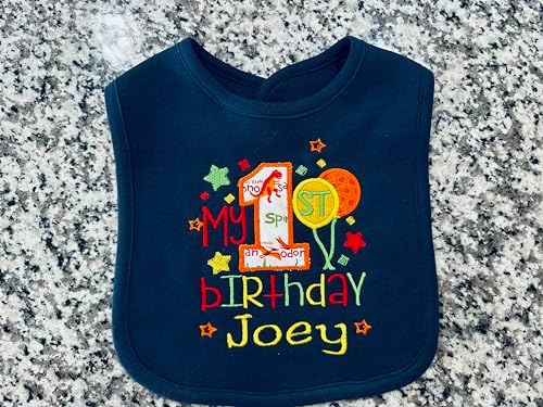 First Birthday Boy Bib with Baby Name Personalized 1