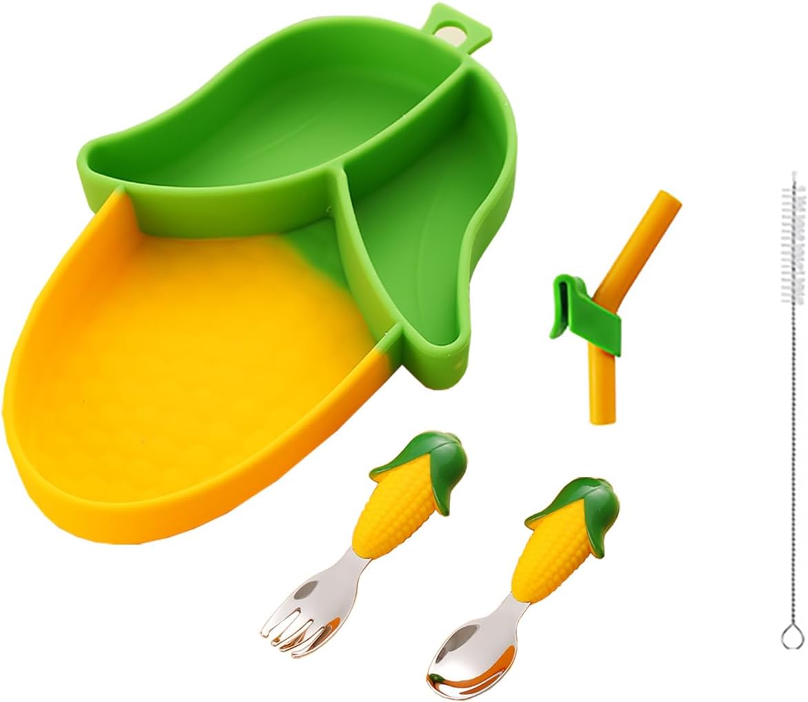 Owlgift Corn Theme Baby Feeding Set 5 Piece