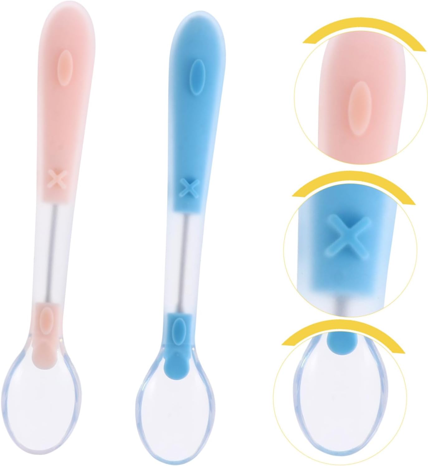RORPOIR 2PCS Soft Spoons for Self Feeding and Durable Cutlery Set