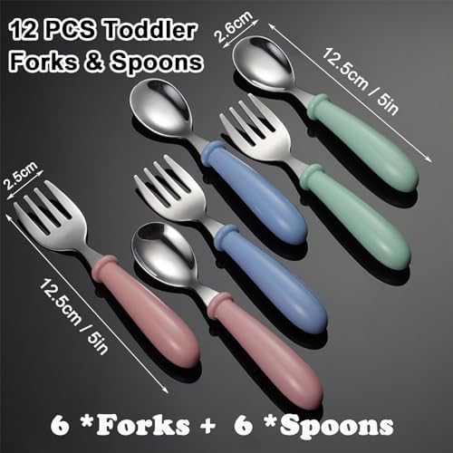 12 Piece Toddler Stainless Steel Utensils Set