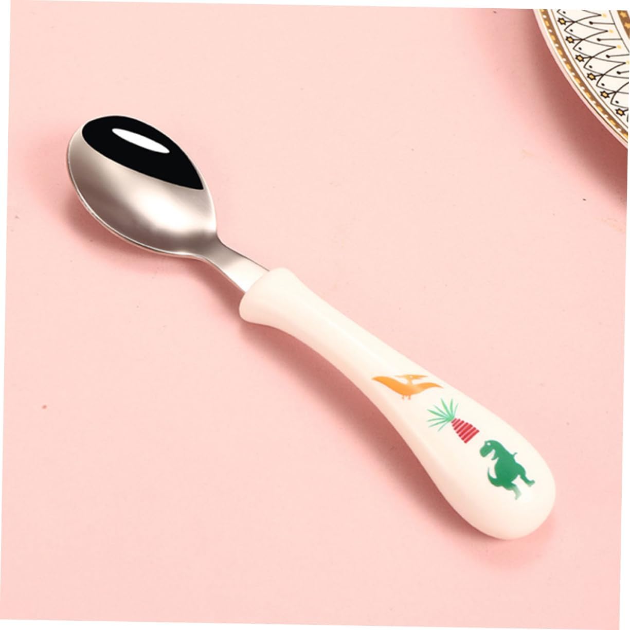 GLSTOY 3-Piece Cartoon Stainless Steel Fork Spoon Set