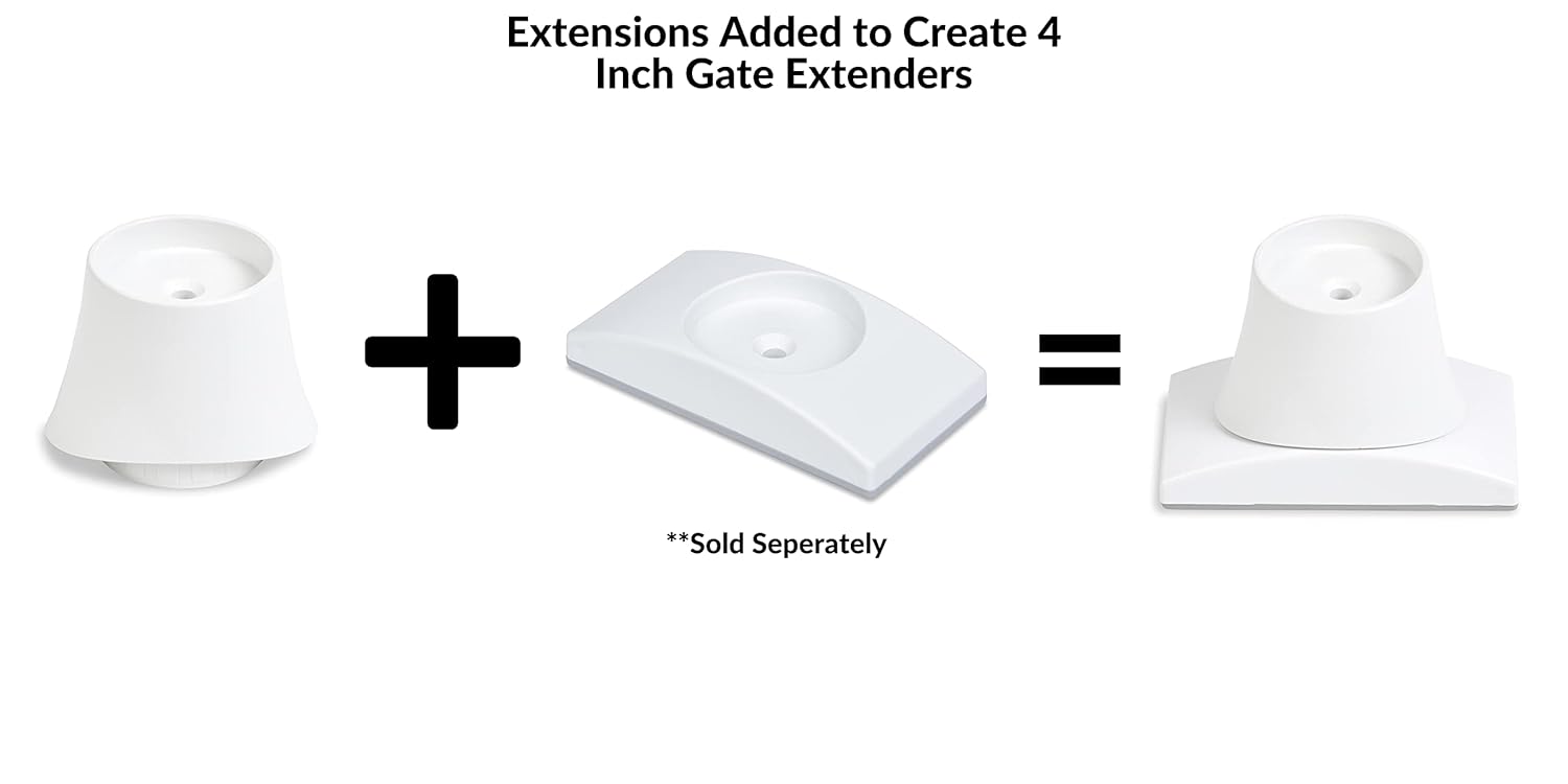 Wall Nanny 4 Inch Extension Kit for Baby Gates - 4 Pack