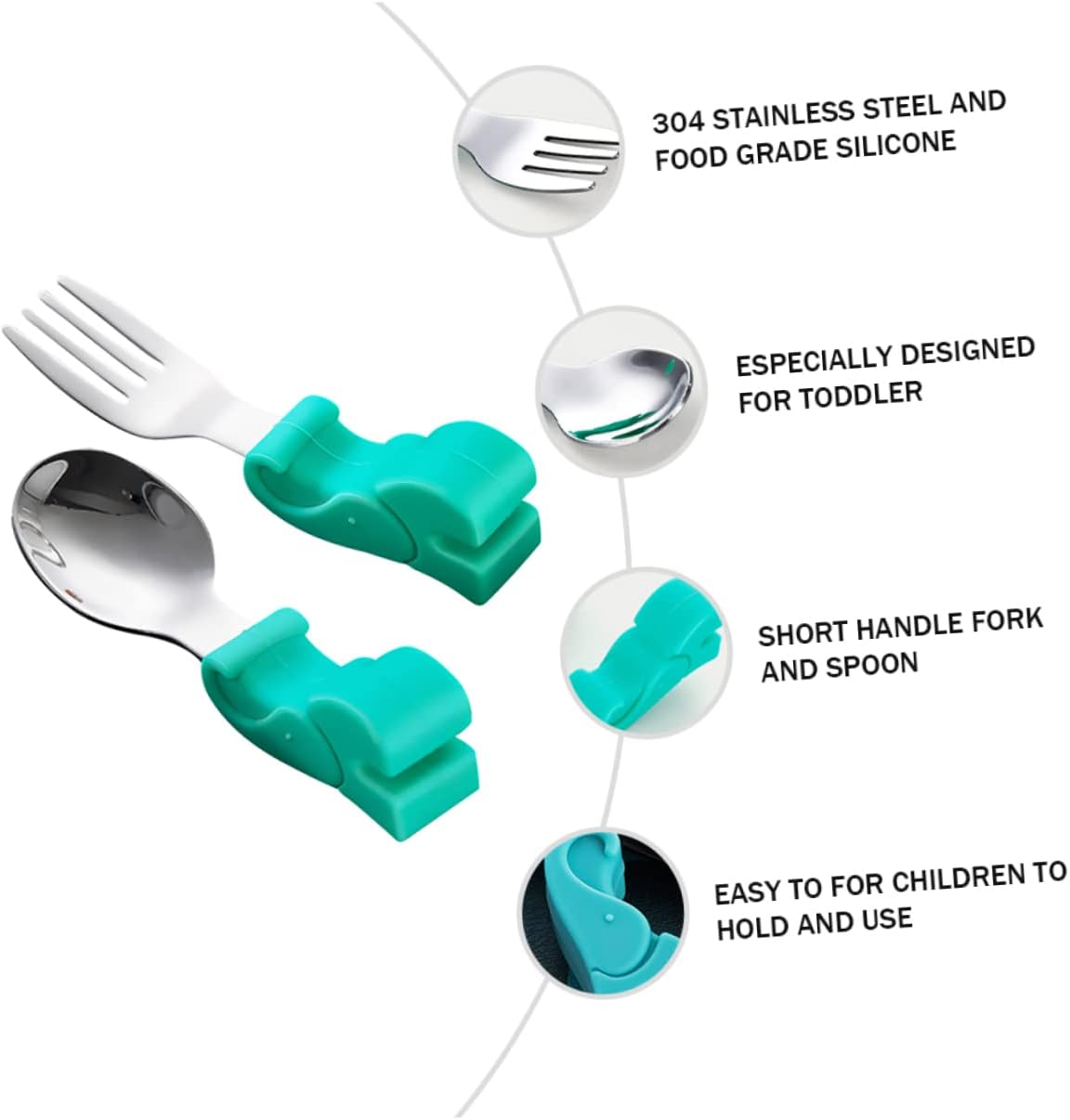 RORPOIR Baby Spoon and Fork Set with Elephant Storage Case