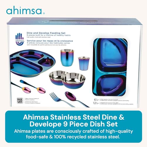 Ahimsa 9 Piece Dish Set - Iridescent Blue