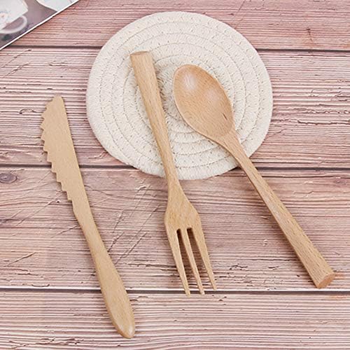 Pounique Wooden Cutlery Set 6 Pieces Eco-Friendly 1