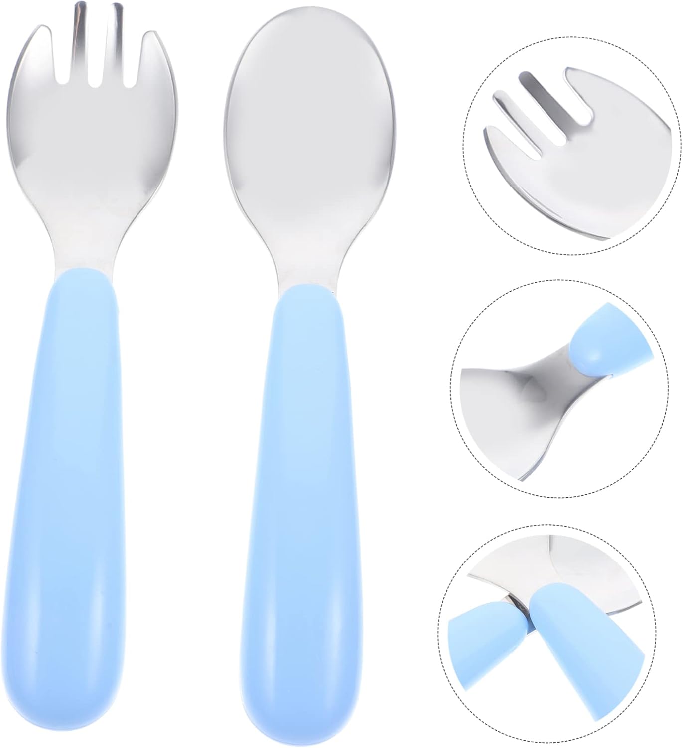 Mikinona Baby Spoon and Fork Set for Safe Feeding