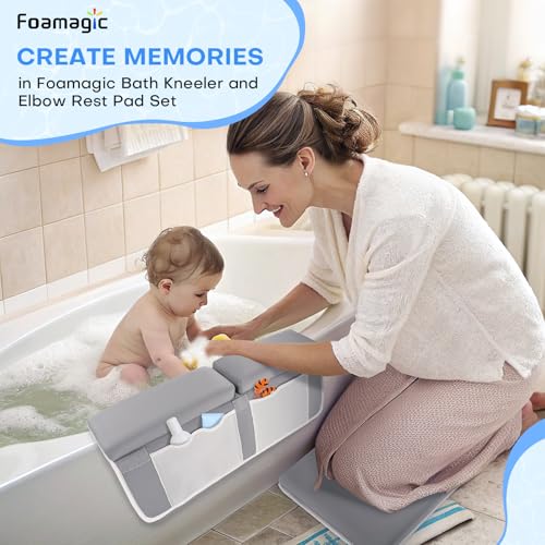 Foamagic Baby Bath Kneeler and Elbow Rest Pad Set Grey