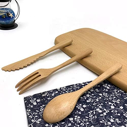 Pounique Wooden Cutlery Set 6 Pieces Eco-Friendly 1