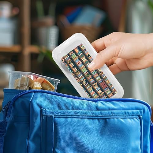 Cartoon Bookshelf Bookworm Utensils Set with Travel Case