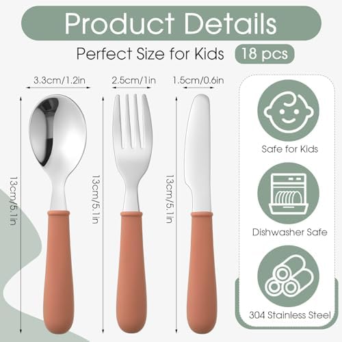 Sunnychicc 18-Piece Toddler Silverware Set