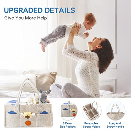 Maliton Felt Diaper Caddy Organizer with Handle