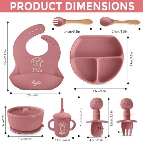ASYTTA Silicone Baby Feeding Set Pink