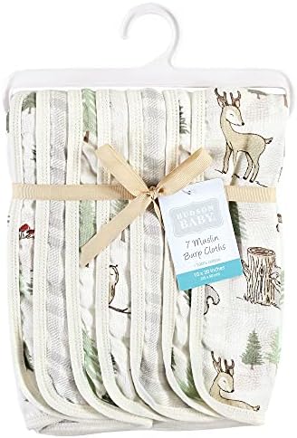 Hudson Baby Forest Animals Muslin Burp Cloth 7pk