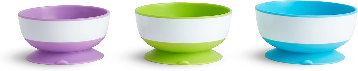 Munchkin Stay Put Divided Plates Bowls Toddler Utensil Set
