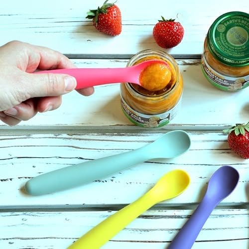 Youngever 9 Pack Silicone Baby Spoons 1