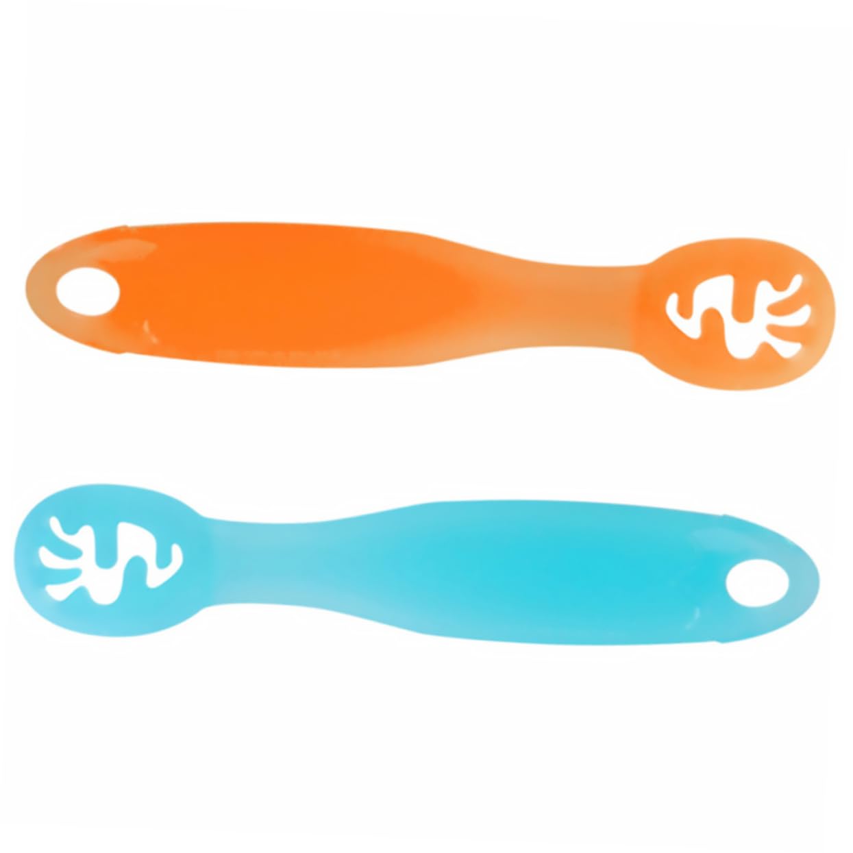 Toyvian 2PCS Safe Silicone Spoons for Babies and Travel