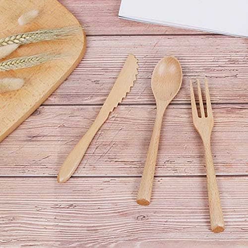 Pounique Wooden Cutlery Set 6 Pieces Eco-Friendly 1
