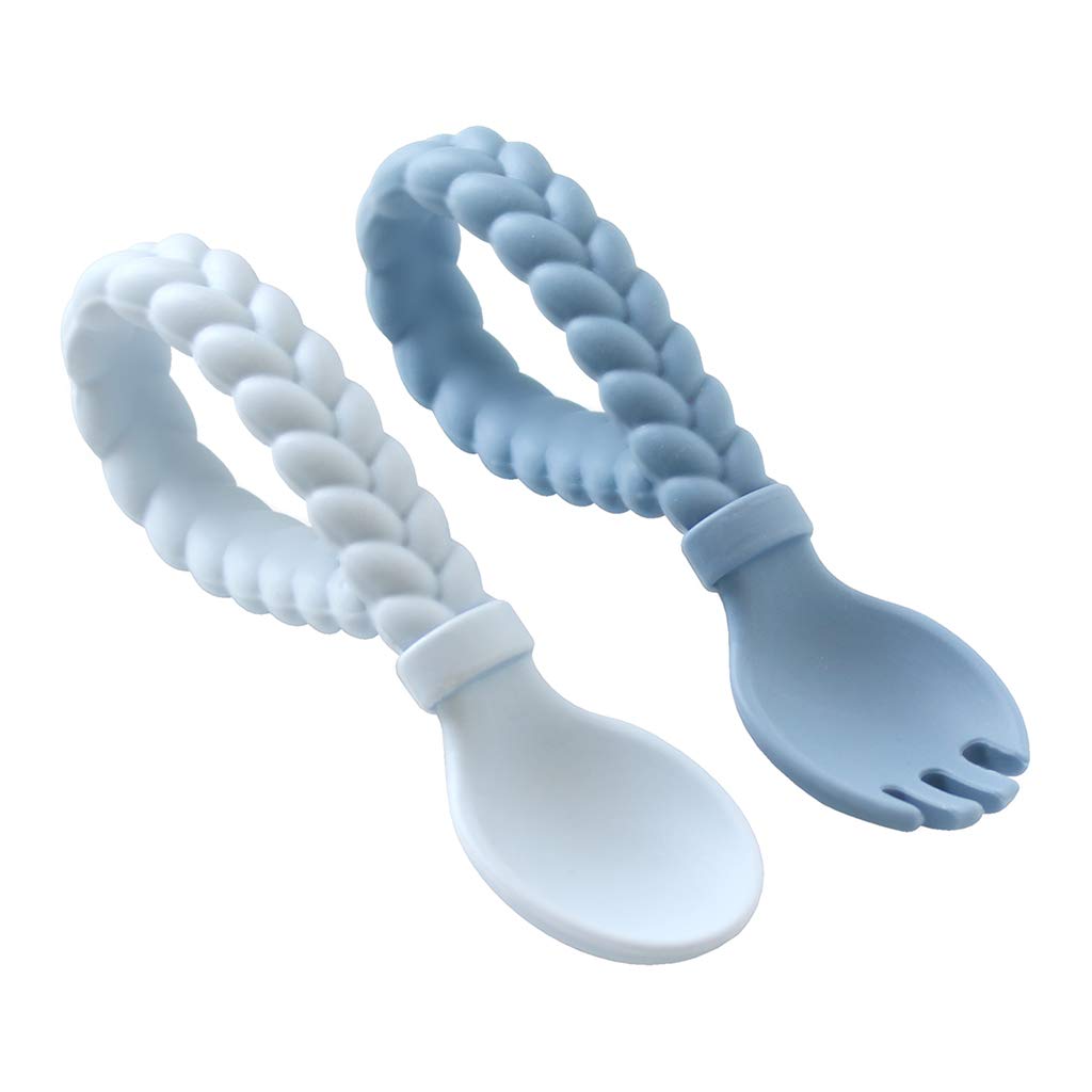 Itzy Ritzy Silicone Spoon Fork Set Blue Pack of 2
