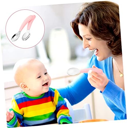 Mikinona Ergonomic Fork and Spoon Set for Baby