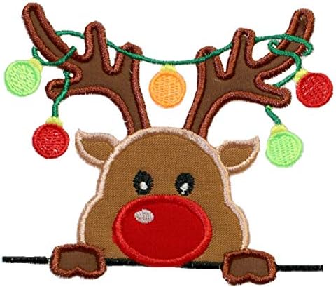 Christmas Baby Bib with Reindeer and Custom Name 1