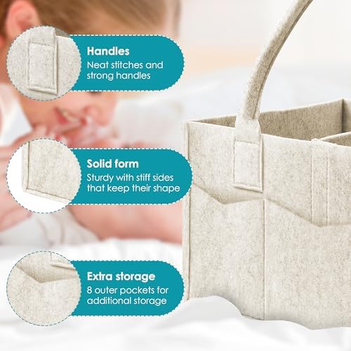 Cute Castle 2 Pack Diaper Caddy Organizer - Oatmeal