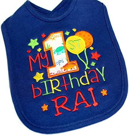 First Birthday Boy Bib with Baby Name Personalized 1