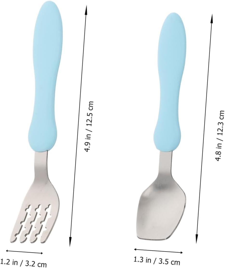 Beatifufu 3pcs Utensil Set for Baby Self Feeding