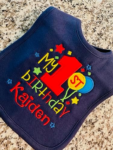 Fantasy Kids Designs First Birthday Boy Bib with Name