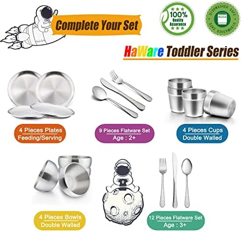HaWare 9-Piece Stainless Steel Kids Spoons Set