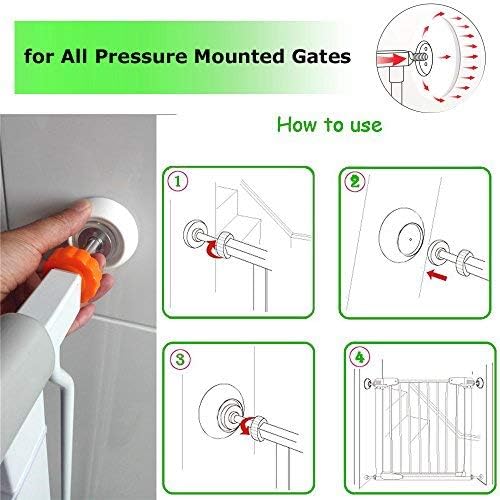 Vmaisi Baby Gate Wall Protector - 4 Pack White Pressure Mounting Cups